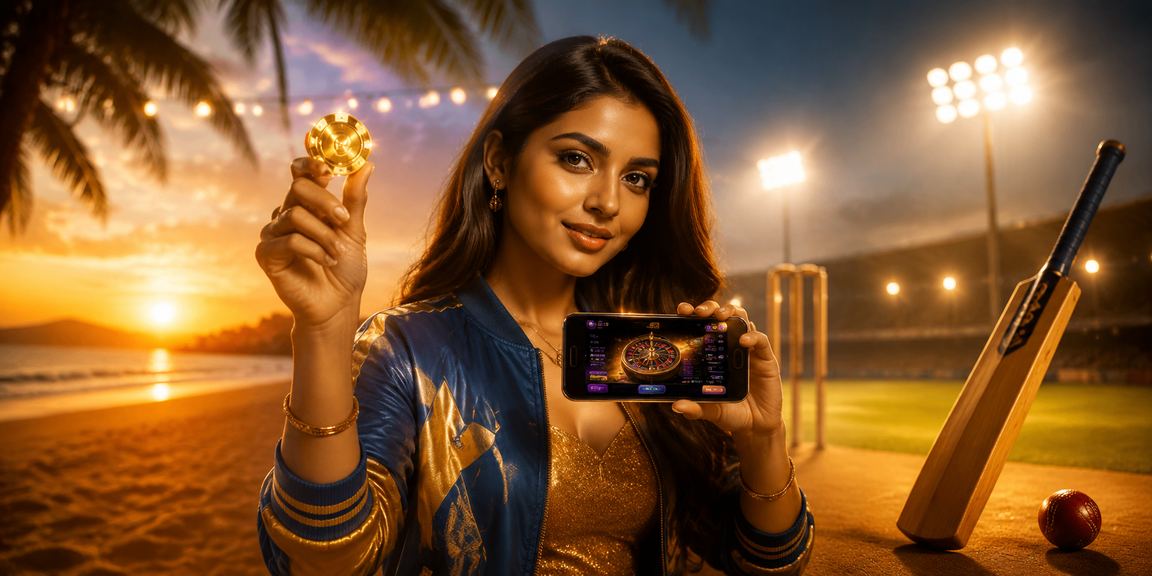 VIP player enjoying cricket betting on Goa beach